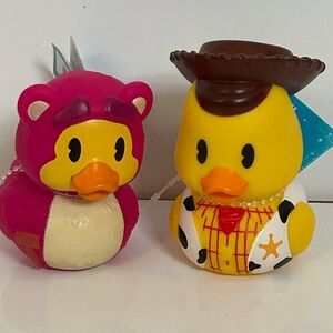 NEW!! Disney Toy Story Woody and Lotso Bear Collectible Rubber Duck Set (NWT)